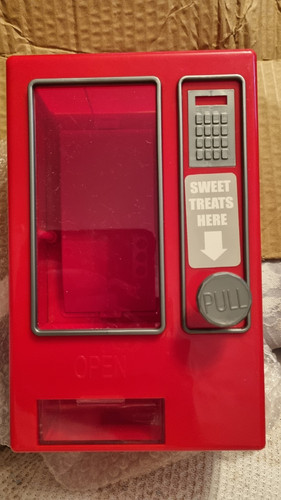 Red pull knob candy - pull, machine